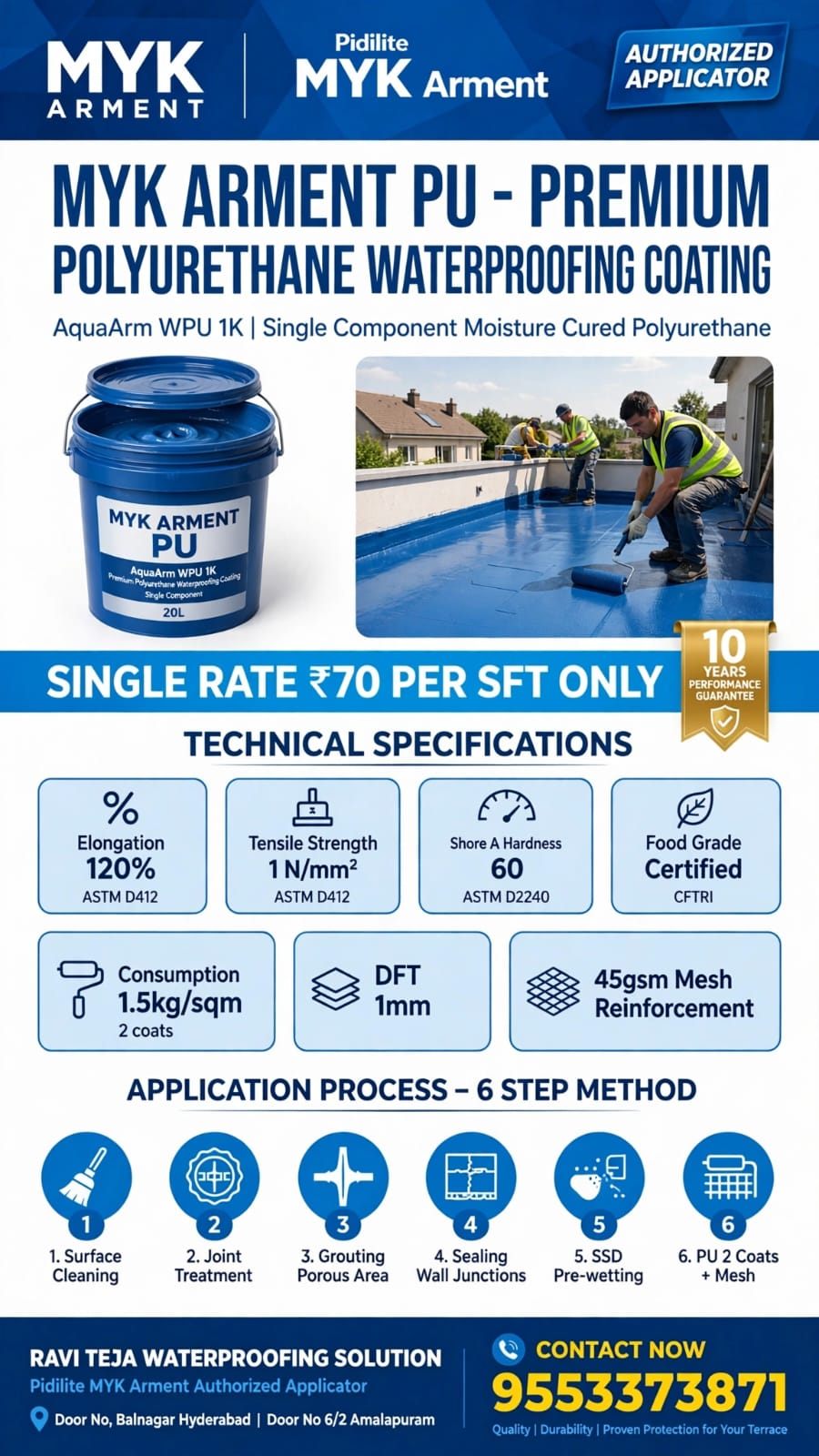 MYK Arment PU waterproofing coating offer